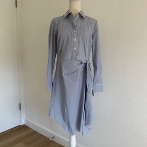 Bar III Beirut Blue Striped Long Sleeve T-shirt Dress